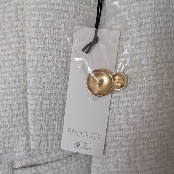 Rachel Zoe Creamy White Tweed Blazer - Size M - Picture 4 of 7